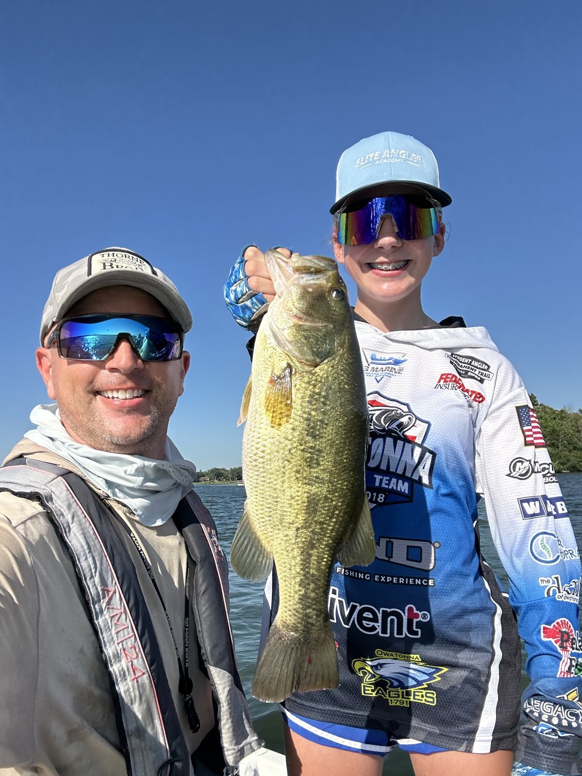 Matt Cunningham with Cora Bowman on the water